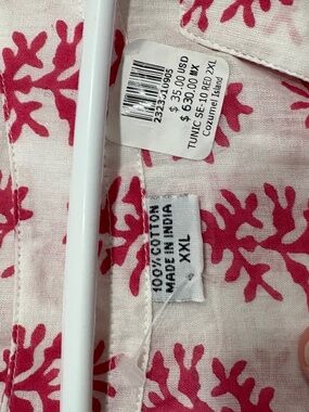NO BRAND NWT XXL lightweight mini dress, white and red pattern, see measurements